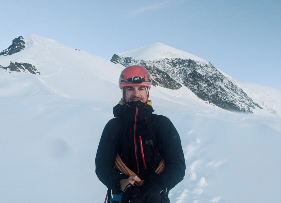 Portrait avec l'Alphubel en second plan